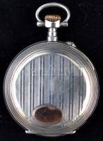 Art deco ezüst zsebóra, Ag., bruttó:20,3gr., jelzett, működik, d:3cm /Art deco silver pocket watch, ...