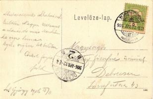 Sepsiszentgyörgy, Fiúárvaház, vármegyeháza; virágos mozaiklap, kiadja Benkő M. / orpahange, county h...