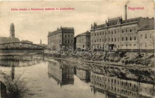 Nagyvárad, Körös részlet, Rimanóczy szálloda, gőzfürdő. Rigler Rt. kiadása / riverside, Hotel Rimanóczy, spa