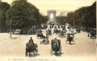 Paris, LAvenue des Champs-Elysées / avenue, horse carriage, automobile