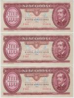 1993. 100Ft (3x) sorszámkövetők T:I,I-