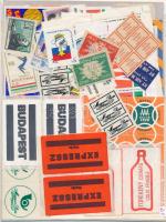 Több mint 100 db zömében magyar ragjegy, levélzáró, tagsági bélyeg