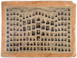 Tablókép : A Debreczeni helyi-vasút tisztikara és személyzete 1928 évben , hibás, 31x42cm