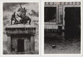 Hegedűs László: A nagy fehérvári árvíz, pecséttel jelzett 2 db művészfotó, 15x10,5 cm