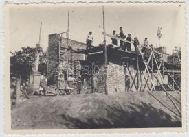 1949 Nagycsepely(Kötcse), Épülő templom, hátoldalon feliratozva, 8,5x12 cm