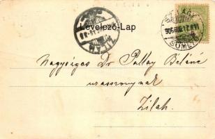 Szilágysomlyó, Báthory István vár, főtér, Lőporvár, Schupiter János kiadása / castle, main square, f...