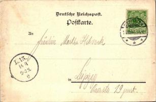1898 Groitzsch, Altengroitzsch;Gruss aus der Obstwein Schänke, Besitzer Robert Beyerlein; floral
