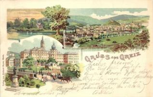 1898 Greiz, Verlag von Richard Heyer; Gruss aus floral litho (EM)