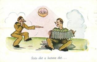 &#039;Szép élet a katona élet...&#039; / &#039;Nice life in the military...&#039;, soldiers playing music, humour