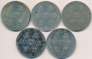 NDK 1975A 10M "Varsói Szerződés 20. évfordulója" (5x) T:2 GDR 1975A 10 Mark "20th Anniversary - Warsaw Pact" (5x) C:XF