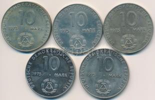 NDK 1975A 10M "Varsói Szerződés 20. évfordulója" (5x) T:2
GDR 1975A 10 Mark "20th An...