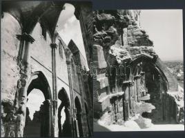 A zsámbéki templom romjai, 3 db fotó, 15x11 és 23x18 cm