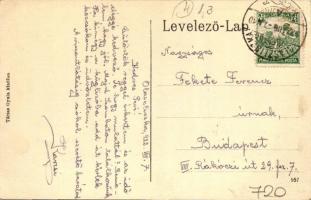 Olaszliszka, Társas Gyula vas- és fűszerkereskedése, népiskola; Társas Gyula kiadása (EK)