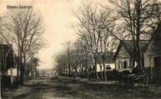 Balatonszárszó, Utcakép, lovaskocsi; Pongrácz Béla saját kiadása