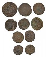 Római Birodalom 10db-os bronzpénz tétel T:3 Roman Empire 10pcs of bronze coins C:F