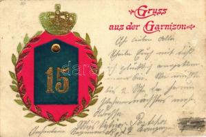 Gruss aus der Garnison, 15. Infanterie-Regiment / German military hospital Emb. litho