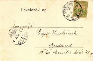 Érsekújvár, Nové Zámky; Komáromi utca, kaszinó; Pálinkás J. Géza kiadása / street, shops