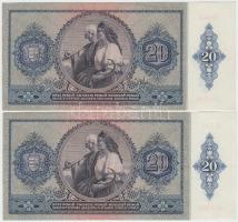 1941. 20P (4x) párban sorszámkövetők T:II,III