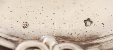 Ezüst (Ag.) teaszűrő "Jolán" felirattal, csont nyéllel, jelzett, br. 75 g