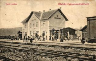 Gyergyószentmiklós, vasútállomás; Sándory Mihály kiadása / railway station