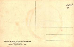 1929 Szob, vasútállomás, Kettner Ferencné papír- és dohányáruda kiadása (fl)