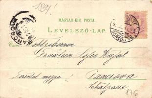 1897 Miskolc, kiadja Lövy József fia könyvkereskedő, floral litho