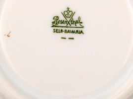 Rosenthal Bavaria mokkás készlet, 6 db csésze + alj, jelzett, kopásnyomokkal, d: 5 ill. 10,5 cm