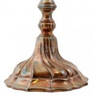 Ezüst (Ag.) gyertyatartó párban,  jelzett, mesterjeggyel (P.V.), m: 26 cm, nettó: 351 g