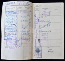 1945 Pázmány Péter Tudományegyetem leckekönyve sok aláírással, közte dr.  Baranyai Jusztin, dr. Eckh...