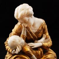 Capodimonte neoklasszikus figurák (2db), kézzel festett aranyozás, jelzés nélkül, formaszámmal, a gy...