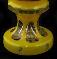 Antik talpas pohár, kézzel festett, több rétegű, csiszolt, metszett, kopott aranyozással / Antique m...