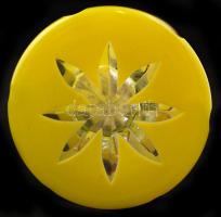 Antik talpas pohár, kézzel festett, több rétegű, csiszolt, metszett, kopott aranyozással / Antique m...