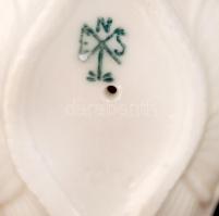 Ens porcelán rózsák, 3 db, kézzel festett, jelzett, kis kopásnyomokkal, különböző méretben