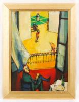 Kovács Tamás Vilmos (1951-): Kilátás az erkélyről. Olaj, vászon, jelzett, keretben, 70×50 cm