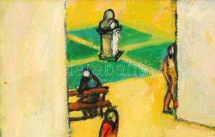 Kovács Tamás Vilmos (1951-): Kilátás az erkélyről. Olaj, vászon, jelzett, keretben, 70×50 cm