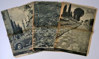 cca 1944 Képes Vasárnap több mint 12 száma, sok érdekes fotóval és érdekes cikkel, 41x30cm