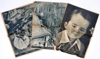 cca 1944 Képes Vasárnap több mint 12 száma, sok érdekes fotóval és érdekes cikkel, 41x30cm