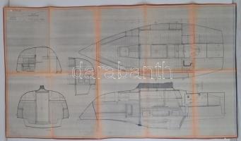 1980 Műanyag vitorlás tervei, 8db különböző méretben és minőségben