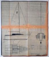 1980 Műanyag vitorlás tervei, 8db különböző méretben és minőségben