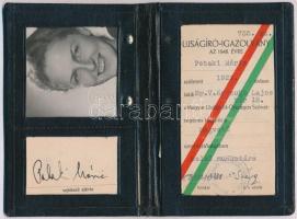 1948 Újságíró igazolvány a Magvető szerkesztőségének tagja számára, fényképpel