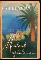 Rab Gusztáv: Mentont ajánlanám. Bp., 1938, Singer és Wolfner. 332 p. Kiadói kopottas egészvászon-köt...