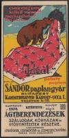 cca 1900 Sándor paplan litho rekámos számolócédula / Advertising litho countong slip