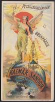 cca 1900 Kalmár petróleumlámpák litho reklámos számolócédula / Advertising litho countong slip