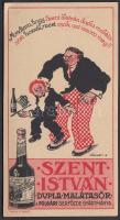 cca 1900 Szent István malátasör reklámos számolócédula / Advertising countong slip