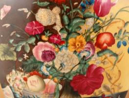 cca 1900 August Bauscher díszváza, kézzel festett virágcsendélettel, jelzett, hibátlan / August Baus...