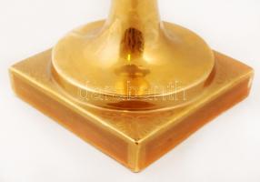 cca 1900 August Bauscher díszváza, kézzel festett virágcsendélettel, jelzett, hibátlan / August Baus...