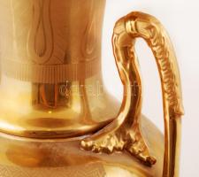 cca 1900 August Bauscher díszváza, kézzel festett virágcsendélettel, jelzett, hibátlan / August Baus...