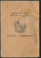 1929 A Magyar Királyság által kiadott fényképes útlevél / Hungarian passport