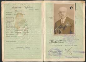 1929 A Magyar Királyság által kiadott fényképes útlevél / Hungarian passport
