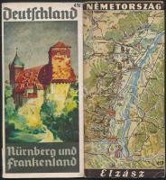 cca 1920-1930 Németországot bemutató utazási prospektusok(Deutschland Nürnberg und Frankenland, Németország Elzász) német és magyar nyelven